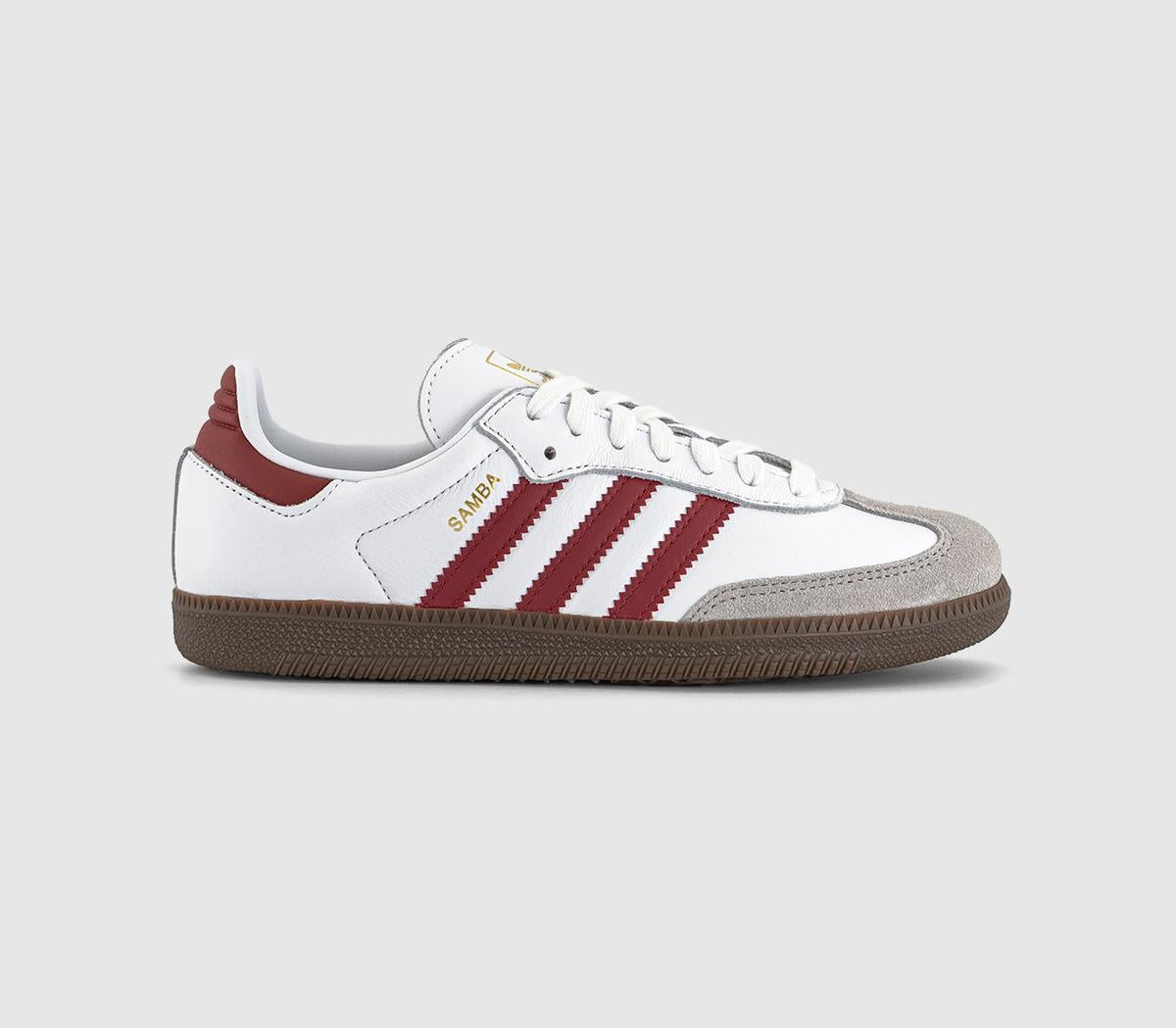 adidas Samba OG Trainers White Preloved Ruby Clear Granite