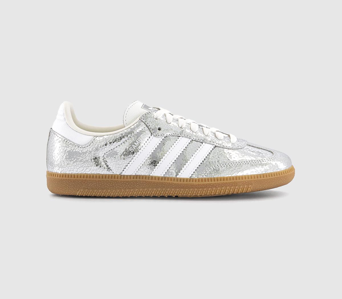 adidas Samba OG Trainers Silver Metallic White White