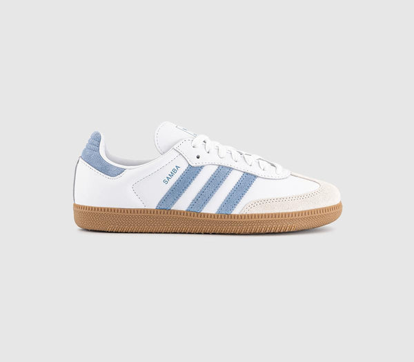  adidas Samba Og Trainers White Alumina Ash Blue Uk Size 5