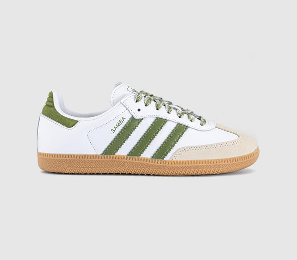 adidas Samba OG Trainers White Olive Gum