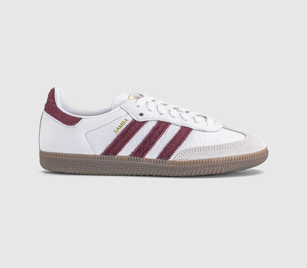 adidas Samba Og Trainers White Maroon Gum
