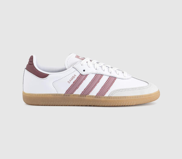 adidas Samba OG Trainers White Magic Mauve Quiet Crimson