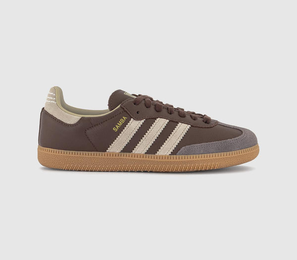 adidas Samba Og Trainers Brown Putty Grey Gold Metallic