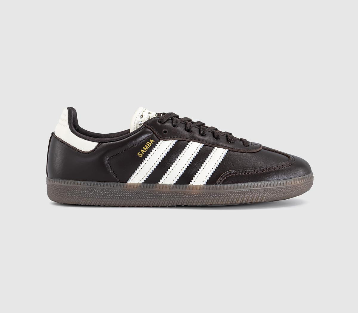 Womens adidas Samba OG Trainers Aurora Coffee Offwhite Gold Metallic