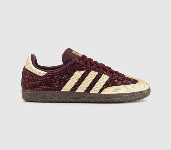 adidas Samba Og Trainers Rhinestone Maroon Warm Vanilla Gum
