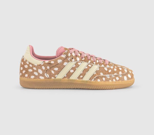 adidas Samba Og Trainers Deer Print Brown Desert Warm Vanilla Wonder Mauve