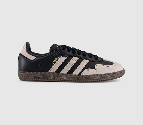 adidas Samba OG Trainers Core Black Wonder Beige Gold Metallic