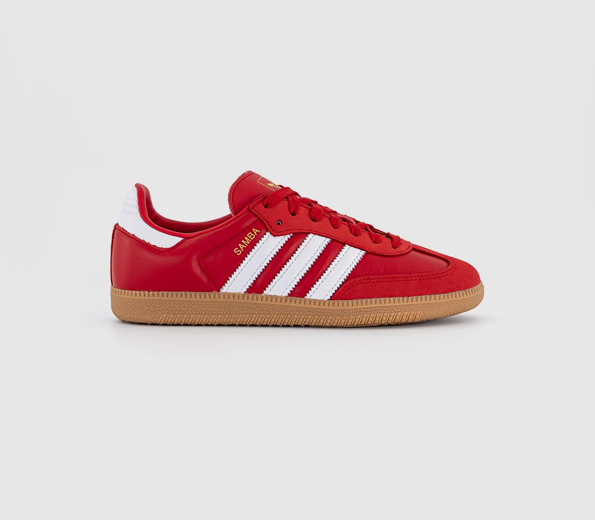 adidas Samba Og Trainers Better Scarlet White Gold Metallic