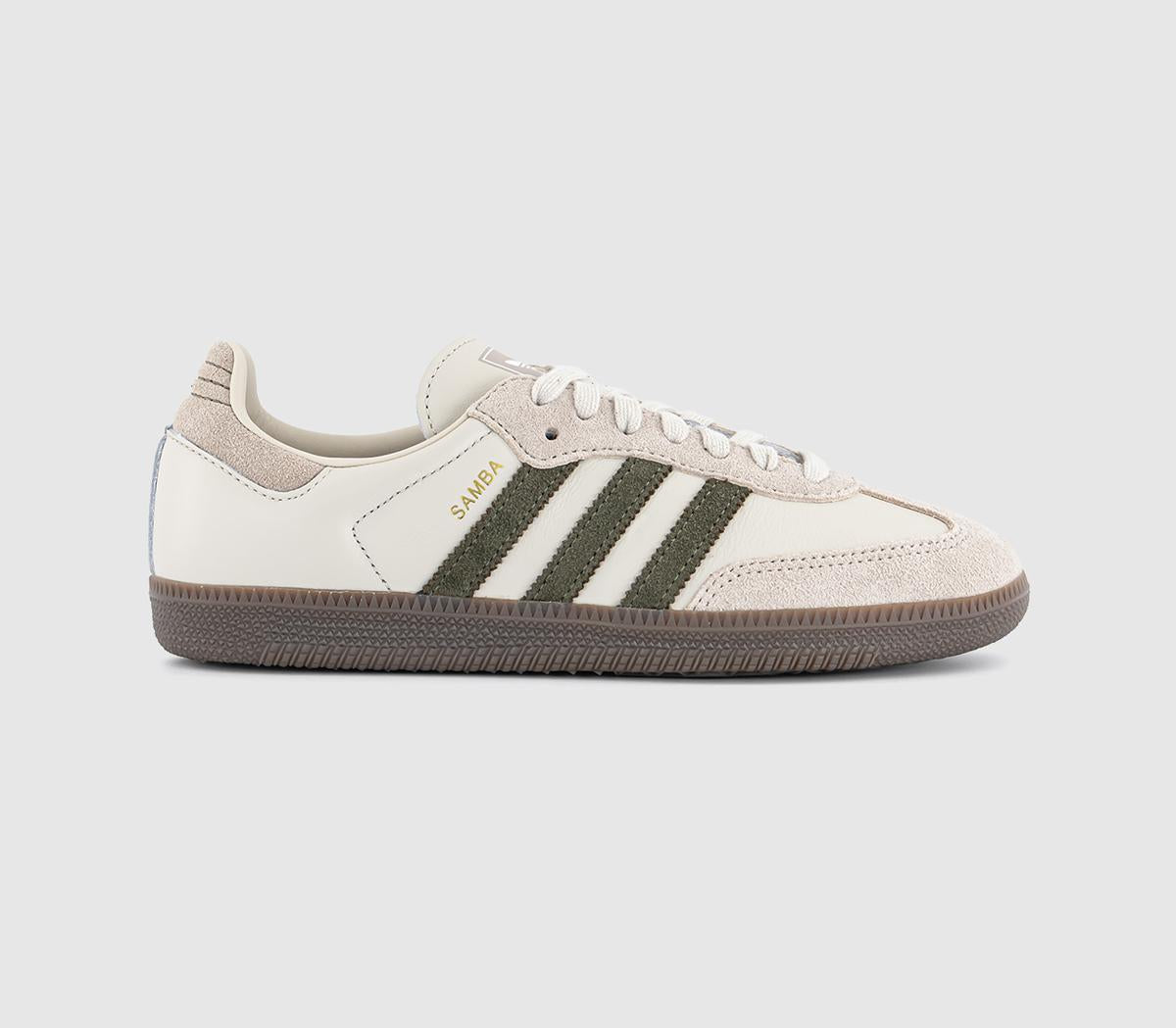  adidas Samba Og Trainers Alumina Medium Dark Khaki Gum Uk Size 4