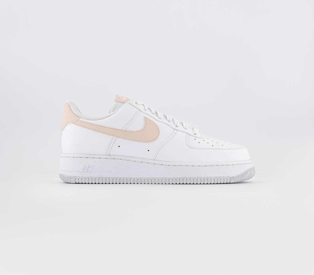 Odd Sizes - Nike Air Force 1 07 White Pale Coral Black Metallic Silver - UK Sizes Right 5/Left 4.5