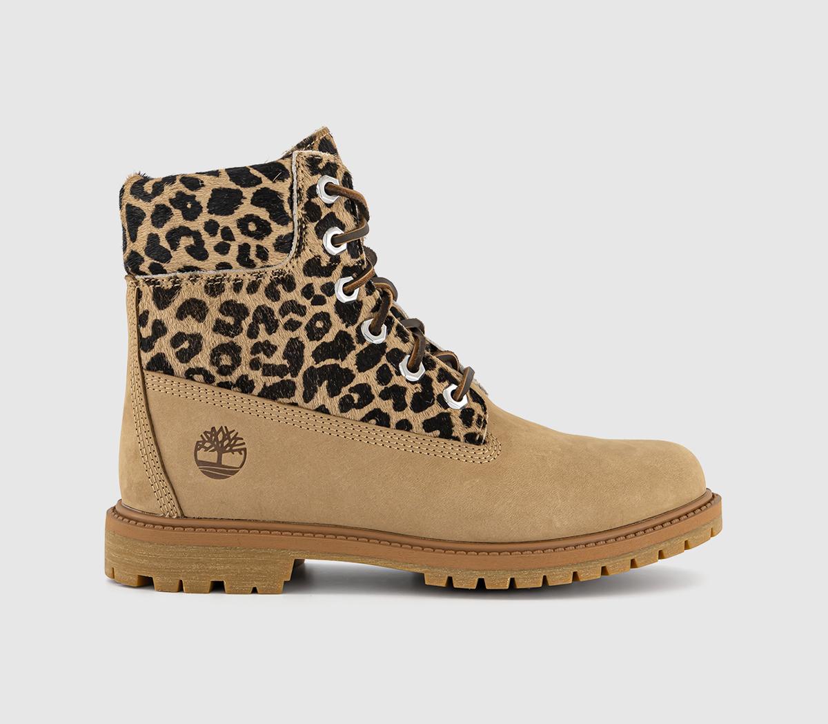 Womens Timberland Premium 6 Boots Medium Beige Nubuck Uk Size 6