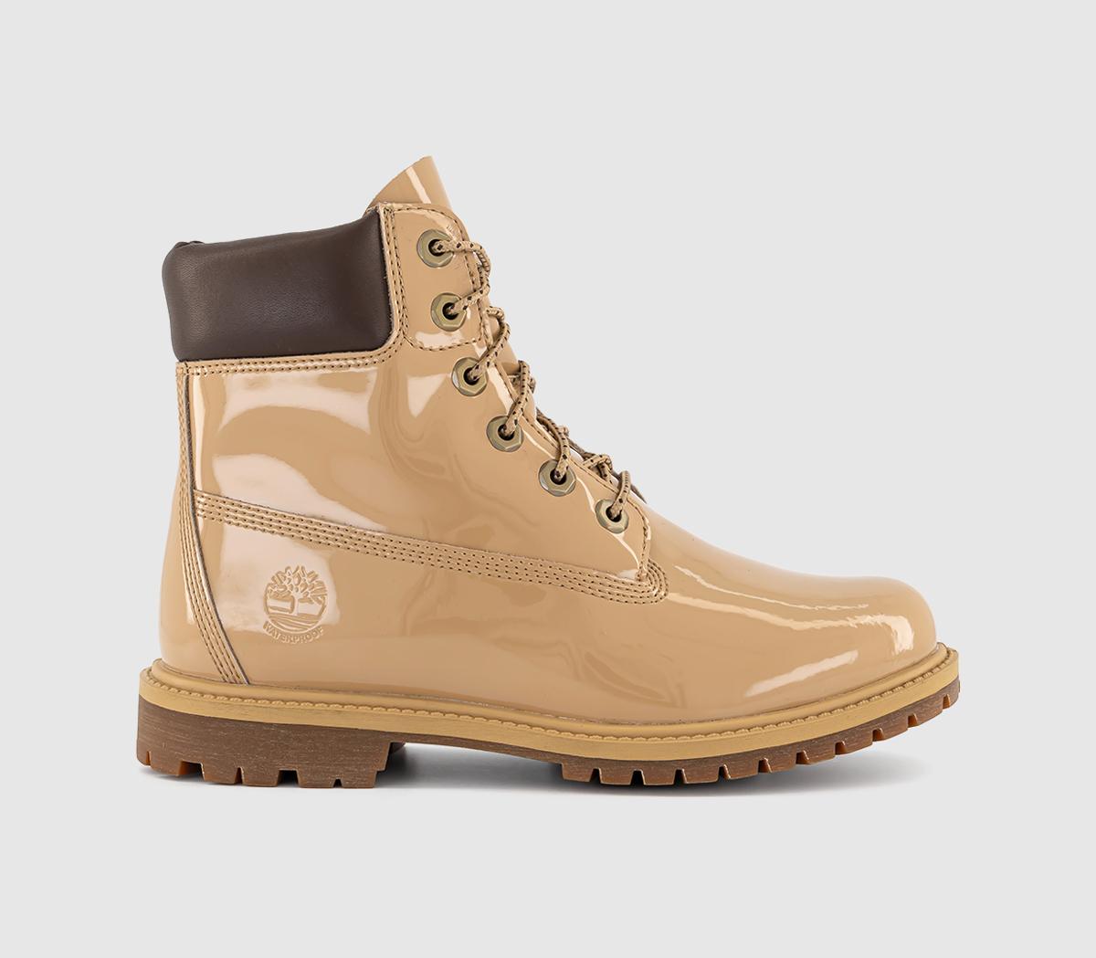 Womens Timberland Premium 6 Boots Wheat Patent Leather