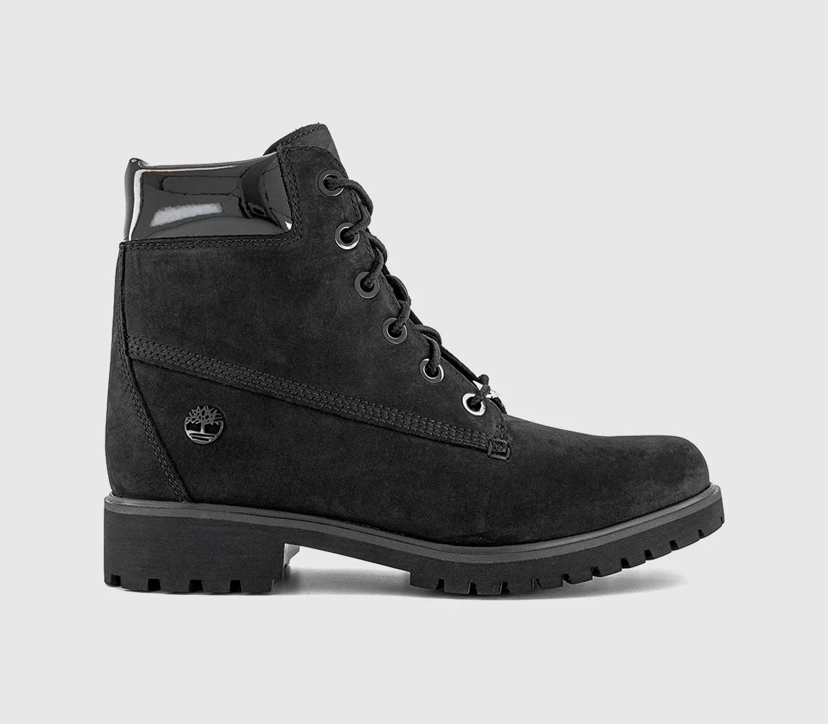 Womens Timberland Lyonsdale Boots Black Nubuck Patent UK Size 8