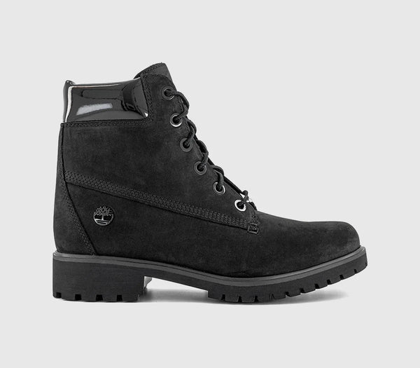 Womens Timberland Lyonsdale Boots Black Nubuck Patent UK Size 8