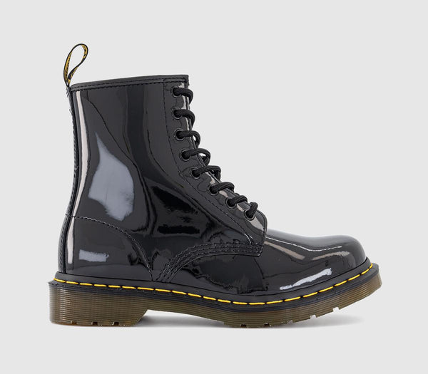 Odd Sizes - Womens Dr. Martens 8 Eyelet Lace Up Bt Black Patent - UK Sizes Right 3/Left 4