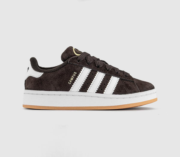 Kids adidas Campus Kids Trainers Coffee White Gum - OFFCUTS SHOES by OFFICE