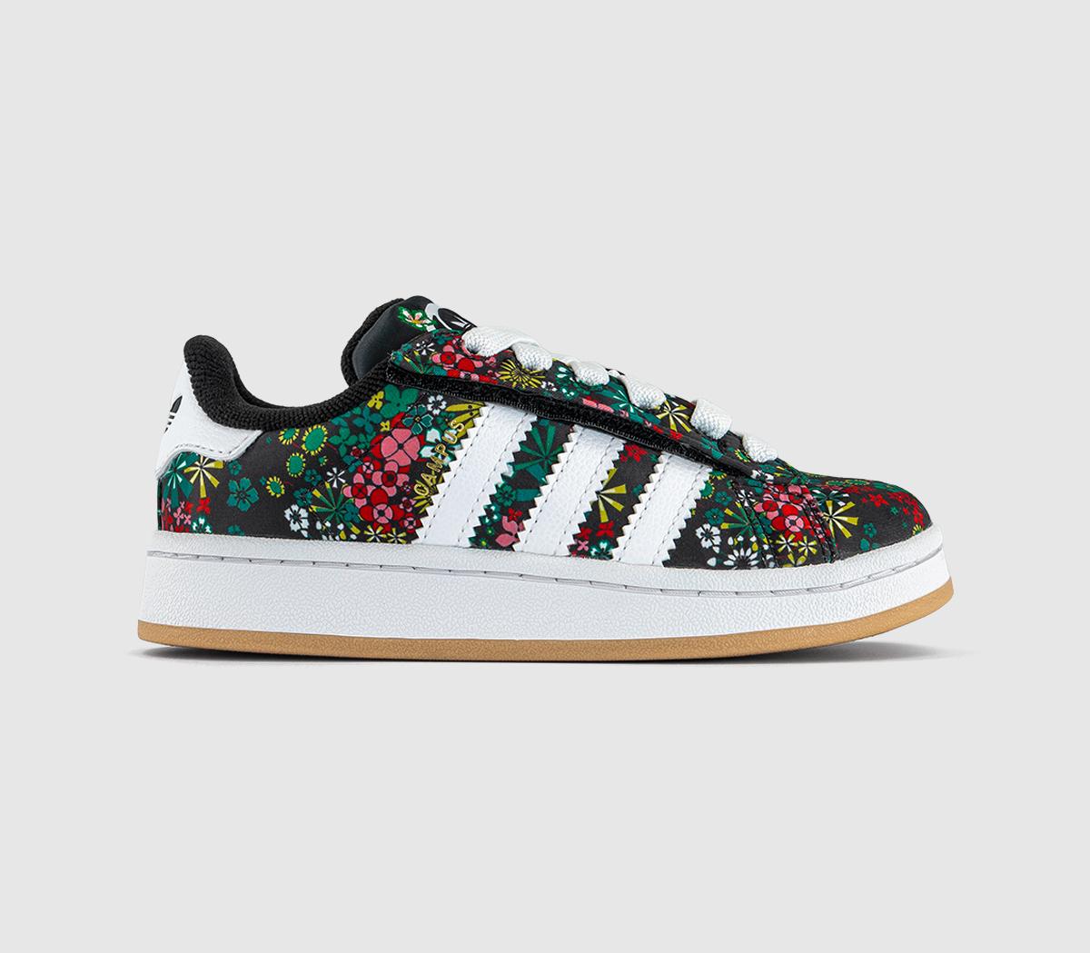 Kids adidas Campus Kids Trainers Black Gold Liberty