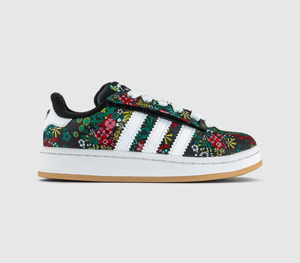 Kids adidas Campus Kids Trainers Black Gold Liberty