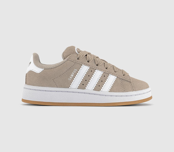 Kids adidas Campus Kids Trainers Wonder Beige White Gum