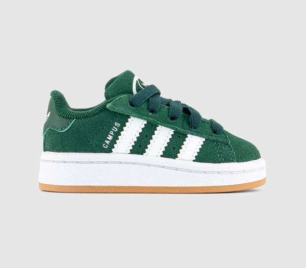 Kids adidas Campus Infant Trainers Dark Green White Gum - OFFCUTS SHOES by OFFICE