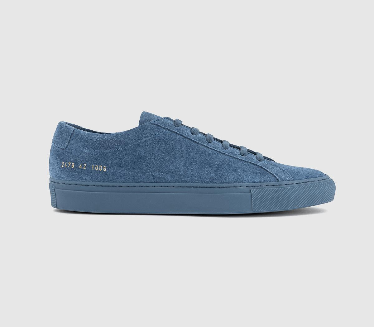 Common Projects Achilles Low Trainers Blue Tonal Suede