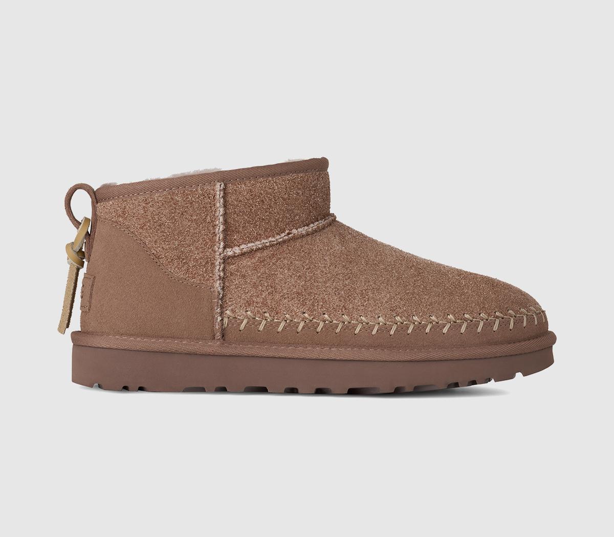 Womens UGG Classic Ultra Mini Biarritz Boots Rocky Oak UK Size 5