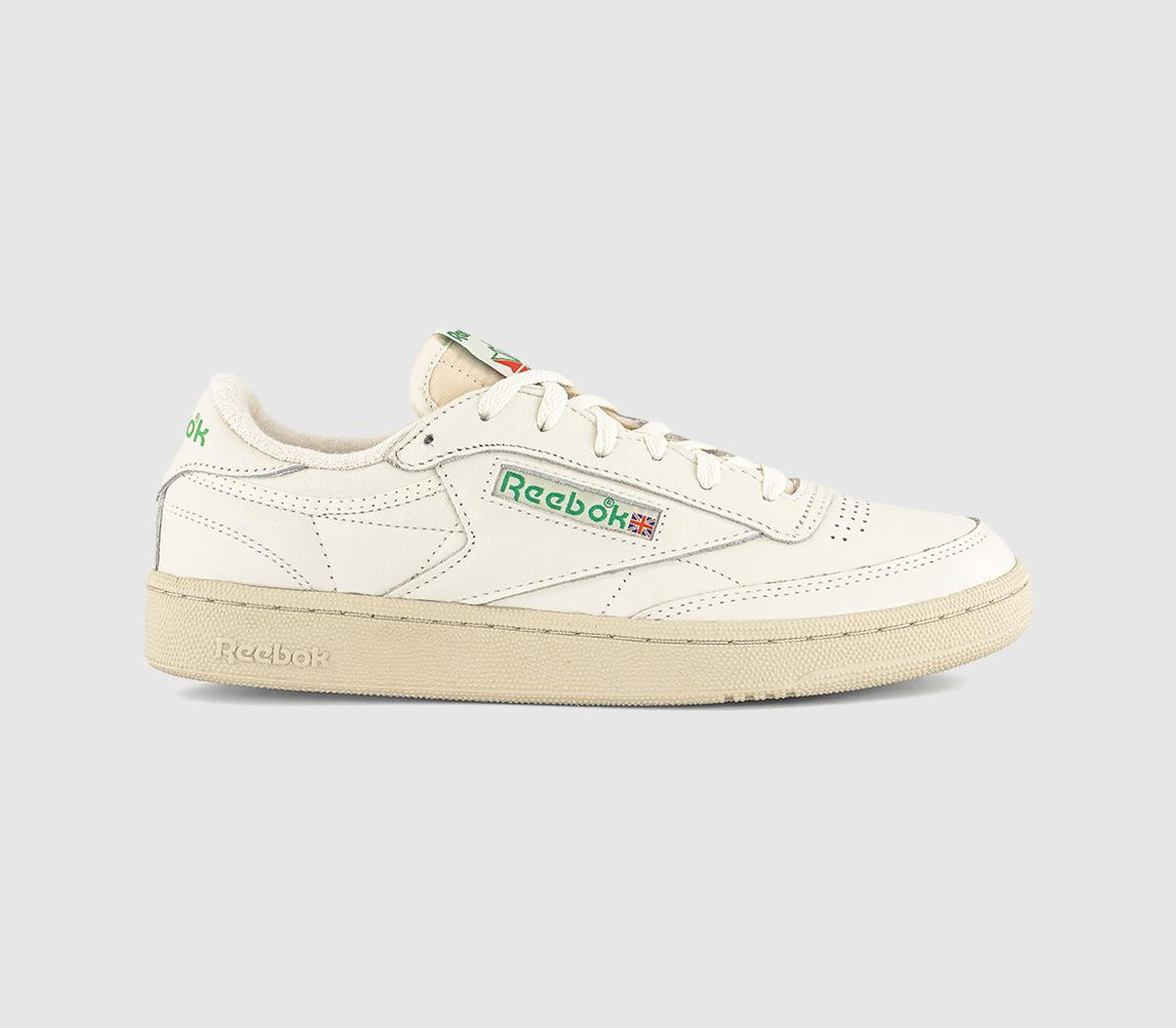 Reebok Club C 1985 Tv Trainers Chalk Paper White Green UK Size 6