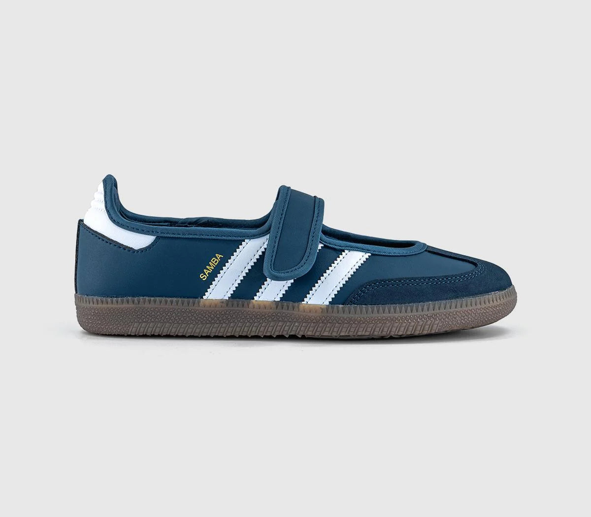 adidas Samba Jane Ballet Trainers Crew Navy White Gold Metallic UK Size 6