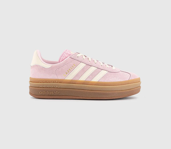adidas Gazelle Bold W Trainers Clear Pink Cream White Gold Metallic UK Size 5