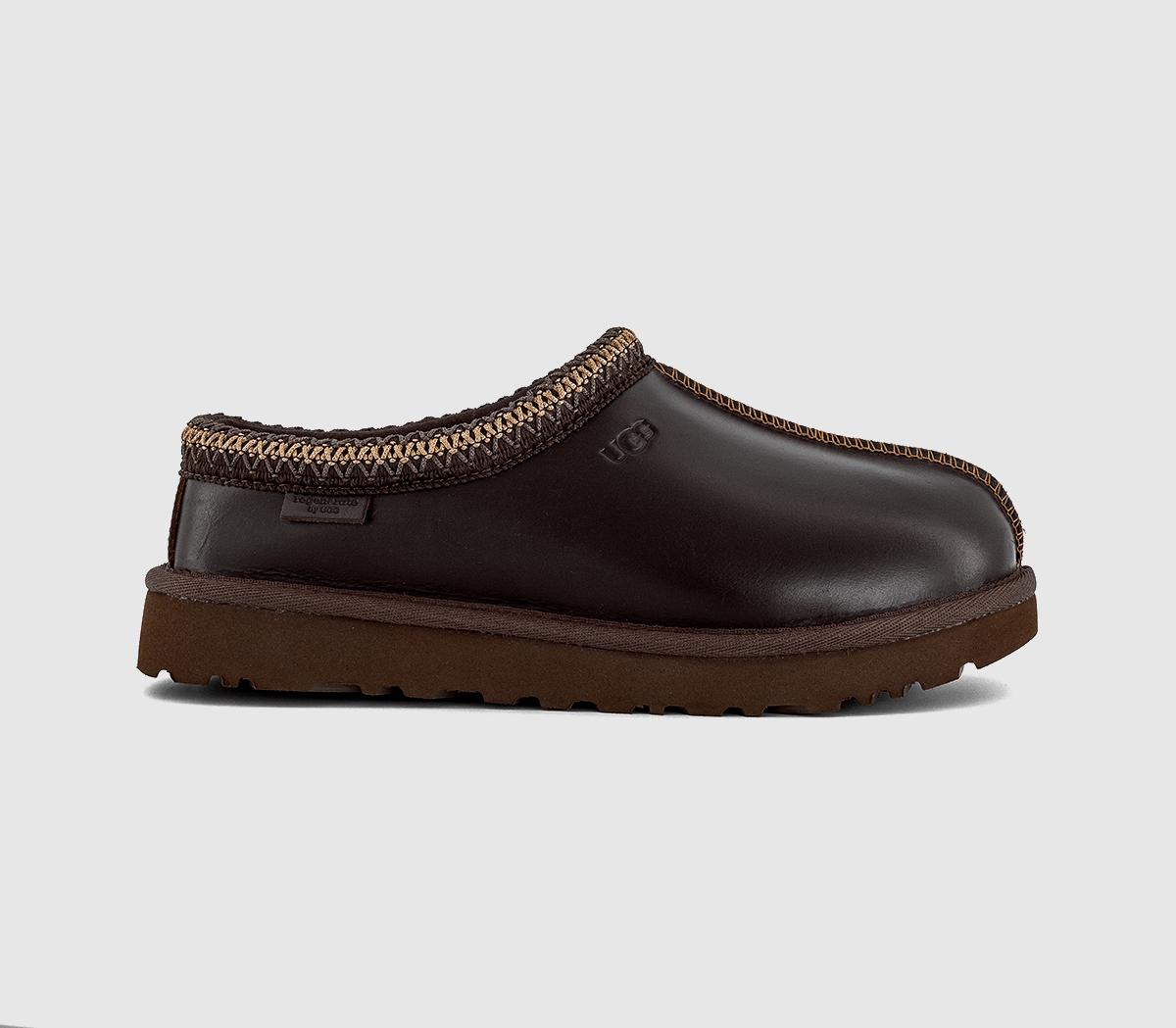 Womens UGG Tasman Leather Regan Slippers Ironwood UK Size 5