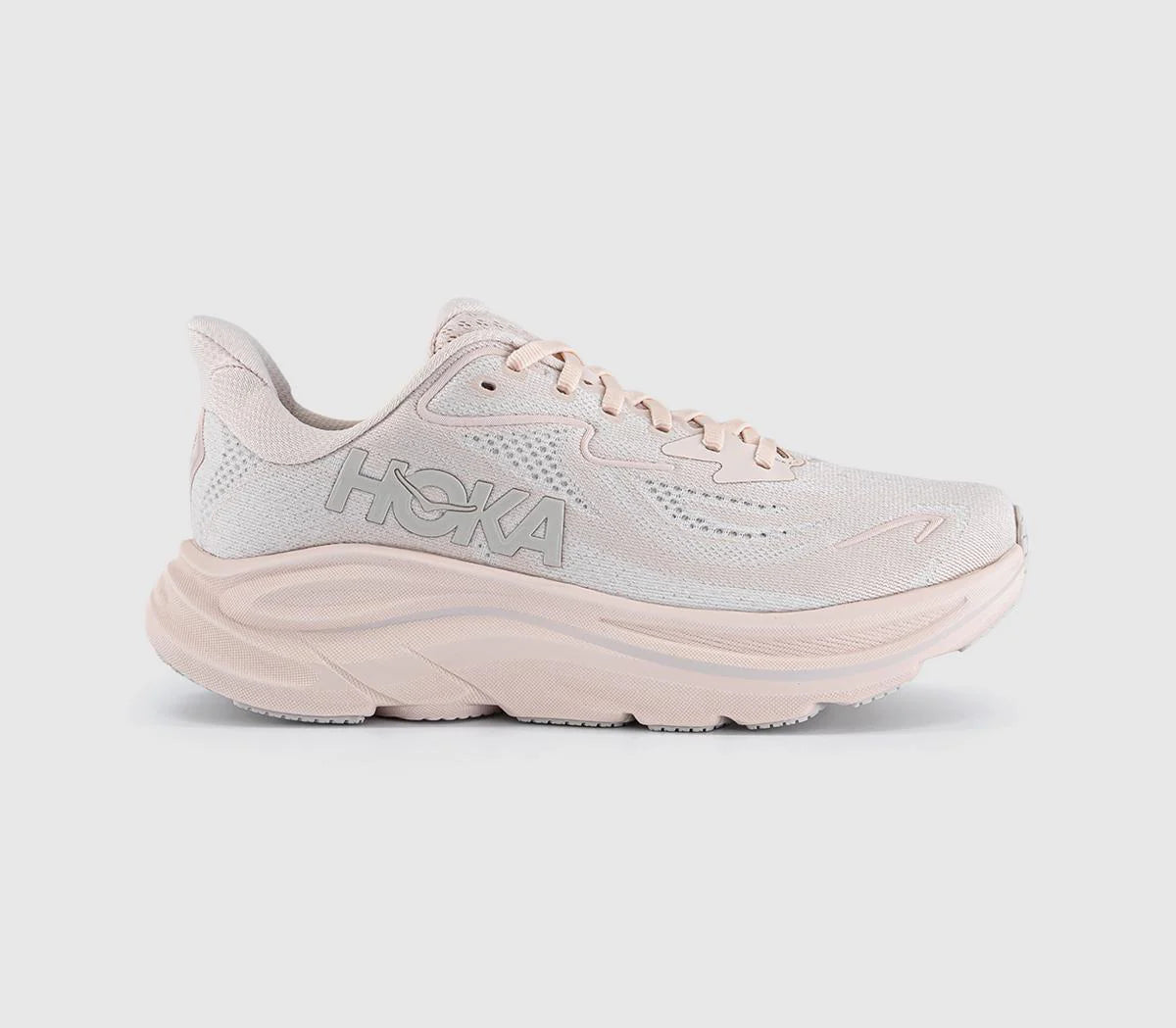 HOKA Clifton 10 Trainers Beechwood Rose Cream F UK Size 5.5