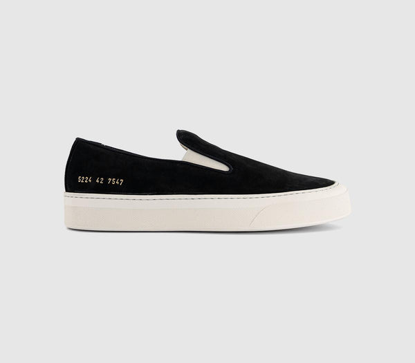 Common Projects Slip On Suede Black White