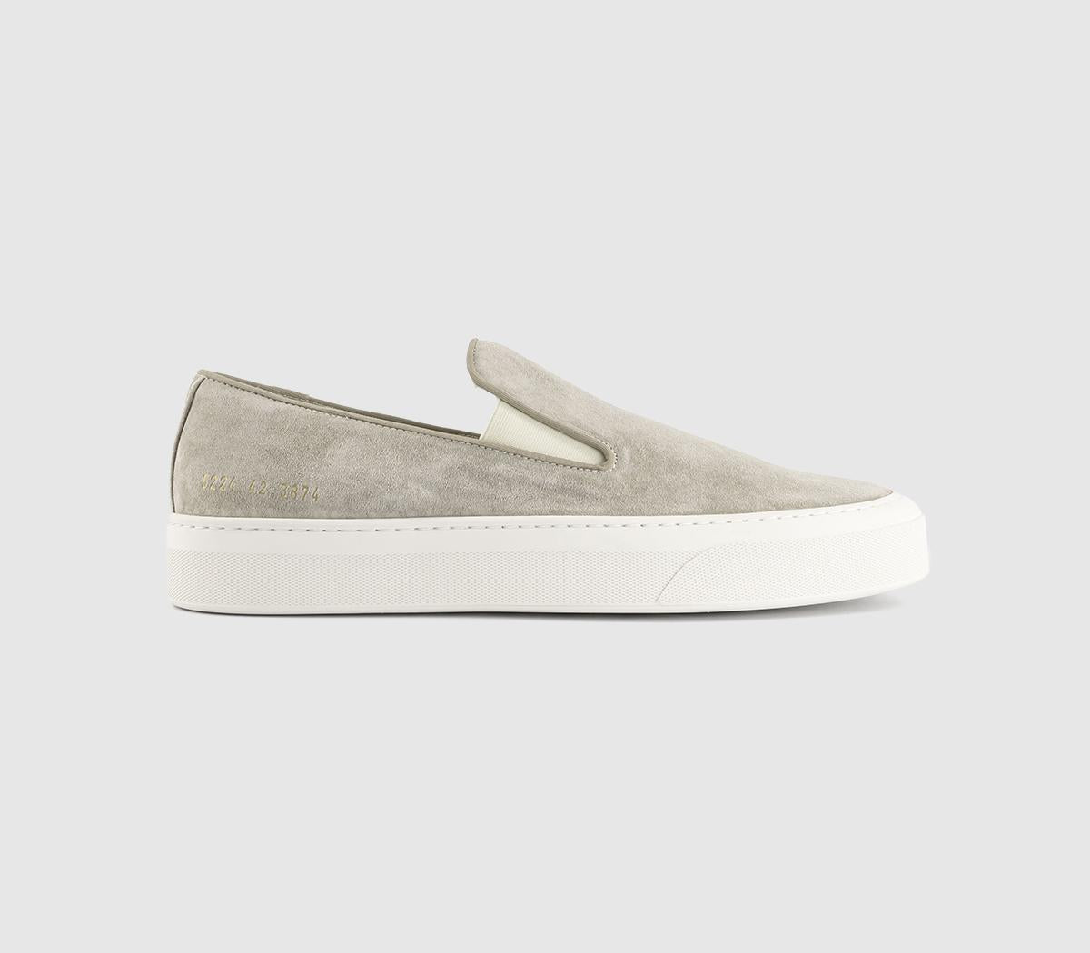 Mens Common Projects Slip On Suede Warm Grey