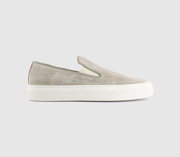 Mens Common Projects Slip On Suede Warm Grey