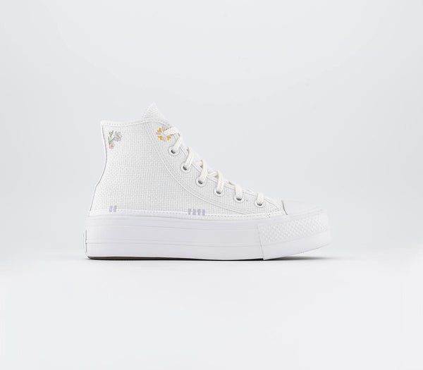 Odd Sizes -  Converse All Star Lift Hi White Moonstone Violet Mouse - UK Sizes Right 6/Left 5