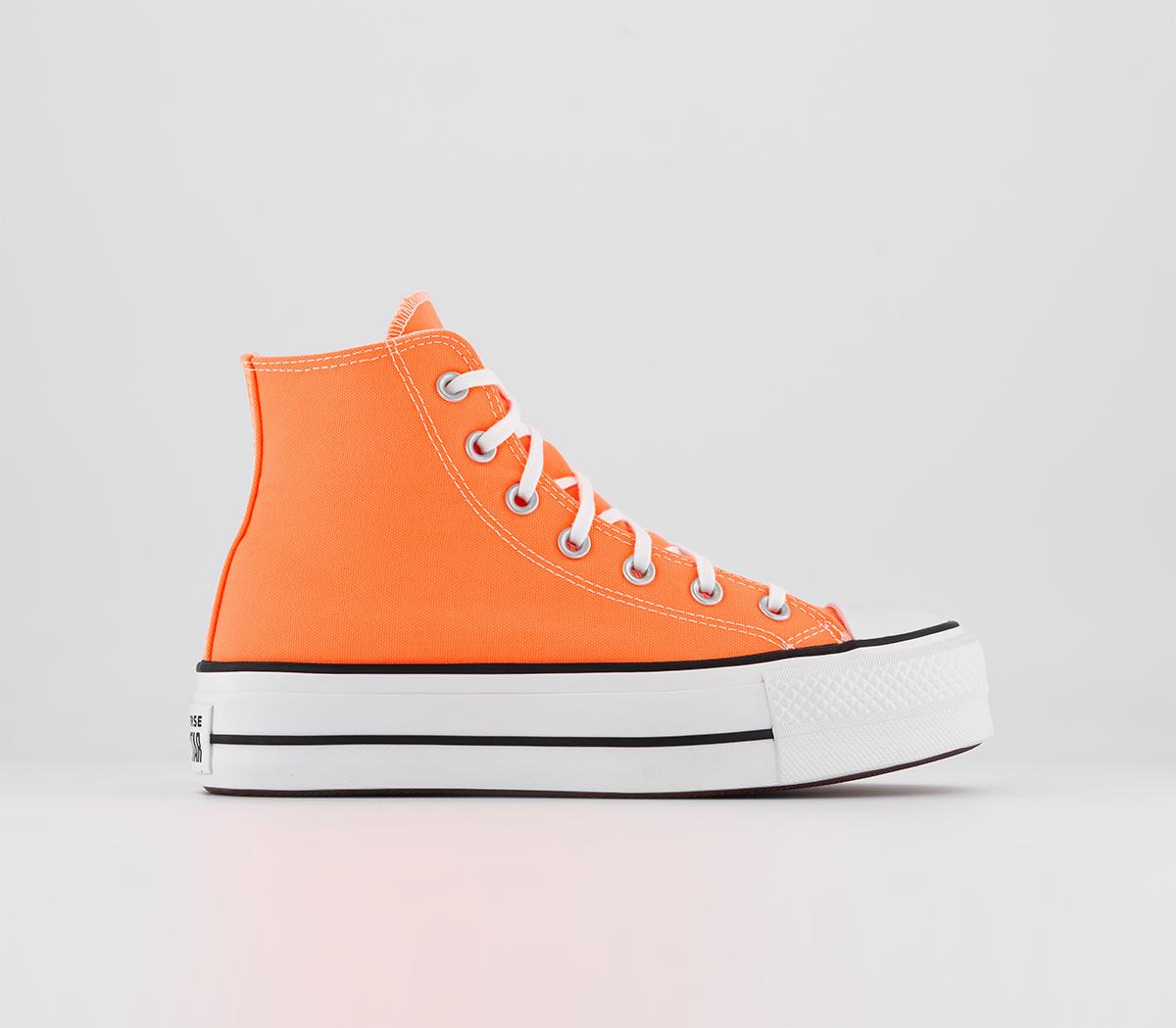 Odd Sizes - Converse All Star Lift Hi Peach Beam Black White - UK Sizes Right 6/Left 5.5