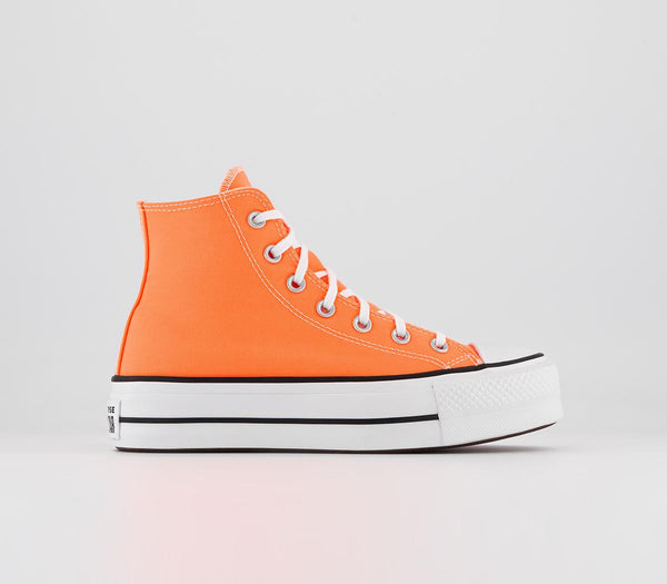 Odd Sizes - Converse All Star Lift Hi Peach Beam Black White - UK Sizes Right 6/Left 5.5