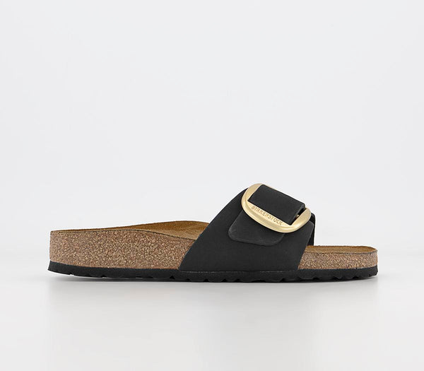 Womens Birkenstock Madrid Big Buckle Black Nubuck Uk Size 7.5