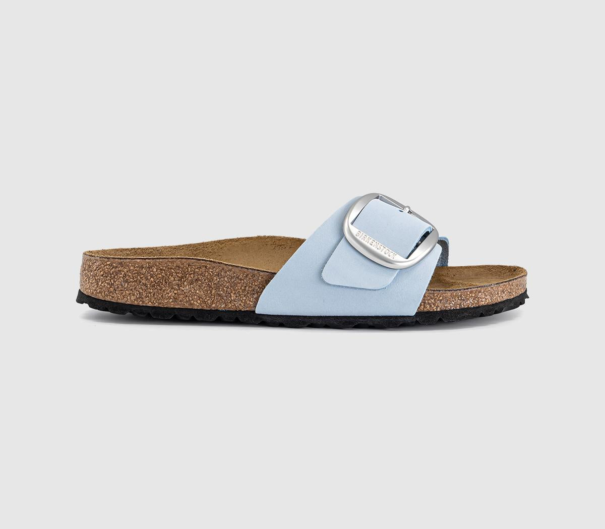 Womens BIRKENSTOCK Madrid Big Buckle Sandals Baby Blue Nubuck