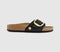 Womens BIRKENSTOCK Madrid Big Buckle Raffia Black