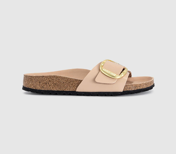 Womens BIRKENSTOCK Madrid Big Buckle High Shine Sandals New Beige