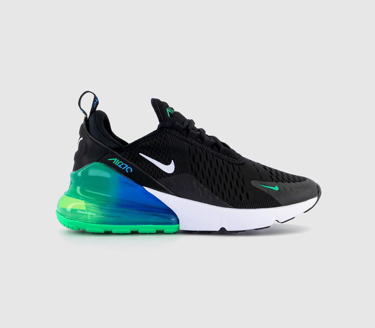 Kids Nike Air Max 270 Gs Trainers Black White Malachite Photo Blue –  OFFCUTS SHOES by OFFICE