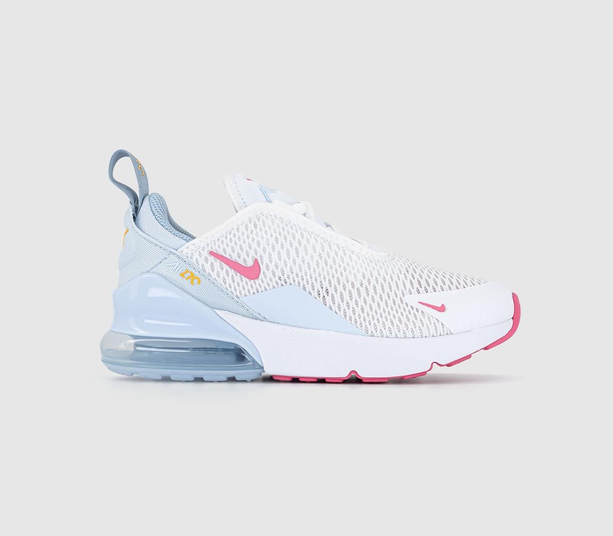 Kids Nike Air Max 270 PS White Pinksicle Blue Tint Light Armory Blue