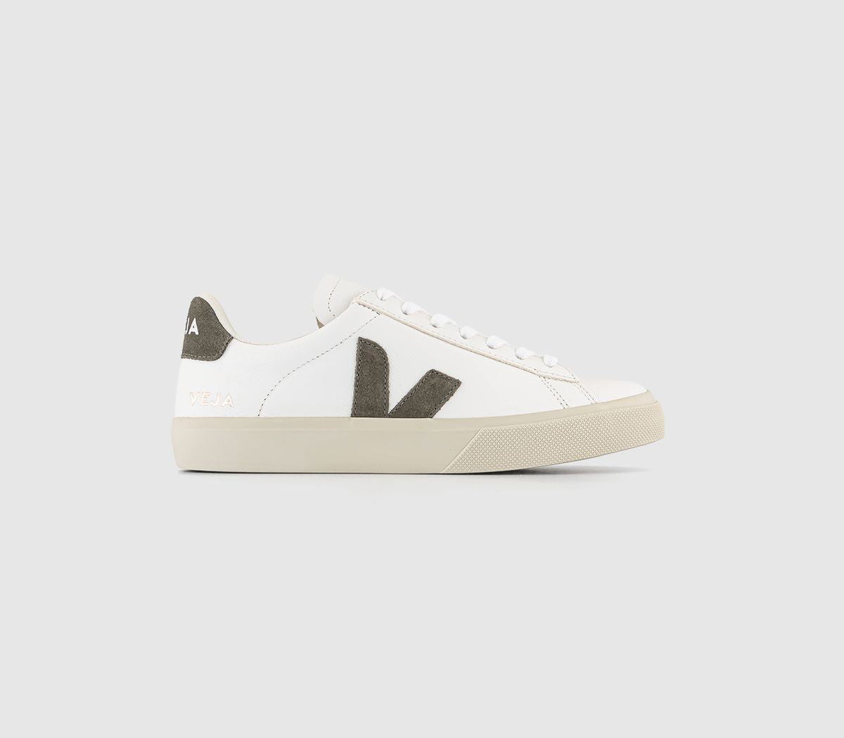 Odd sizes - Womens Veja Campo White Khaki F Uk Sizes Right 4/Left 5