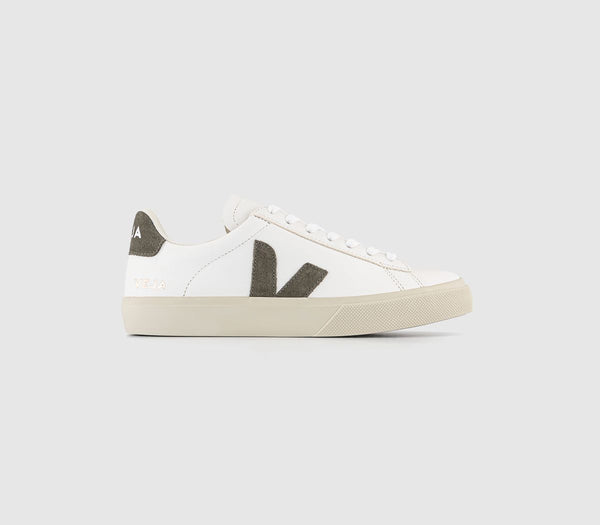 Odd sizes - Womens Veja Campo White Khaki F Uk Sizes Right 4/Left 5