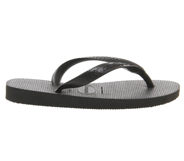 Kids Havaianas Top Flip Flops Black