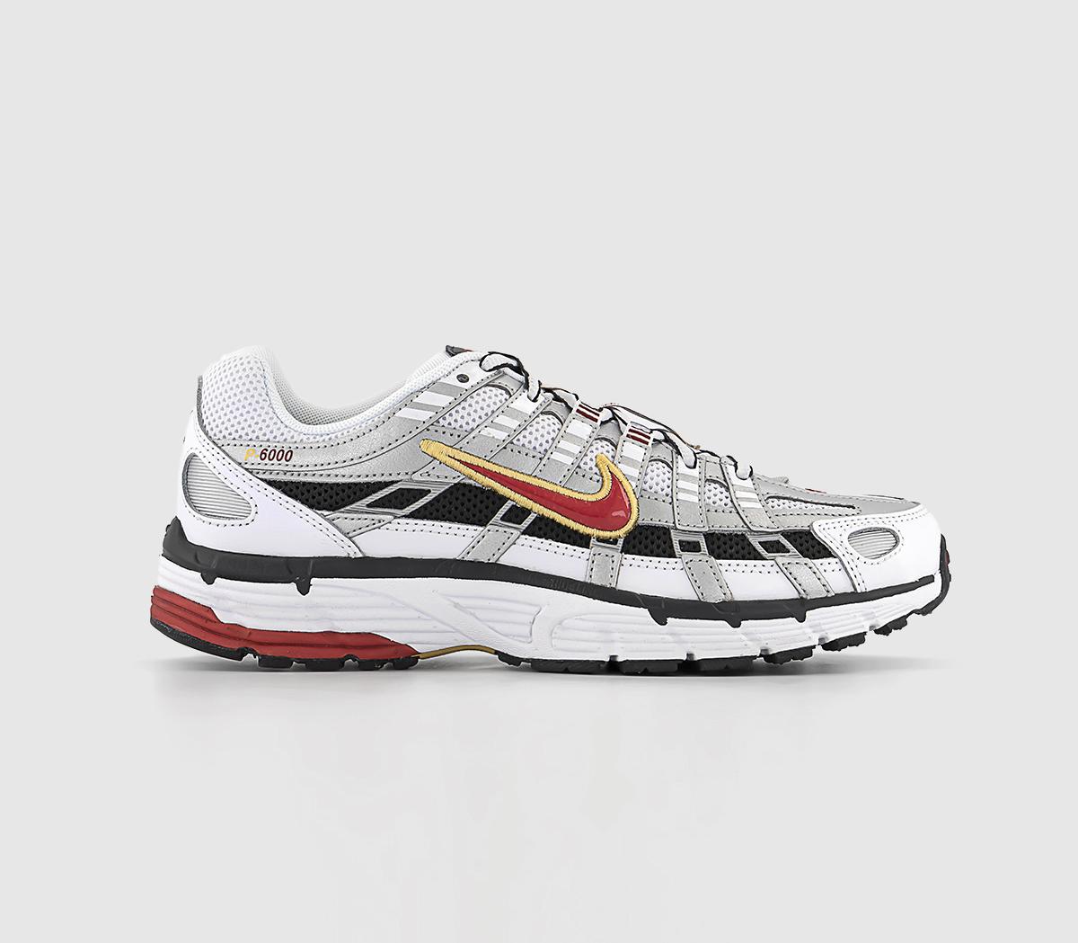 Odd Sizes -  Nike P6000 White Varsity Red Metallic Platinum White - UK Sizes Right 5/Left 4