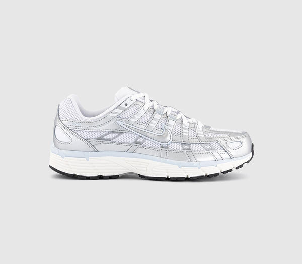 Odd Sizes -  Nike P6000 Trainers White Metallic Silver Blue Tint Sail - UK Sizes Right 6.5/Left 6