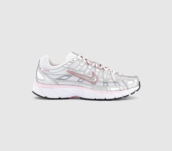 Nike P-6000 Trainers White Metallic Silver Elemental Pink UK Size 9