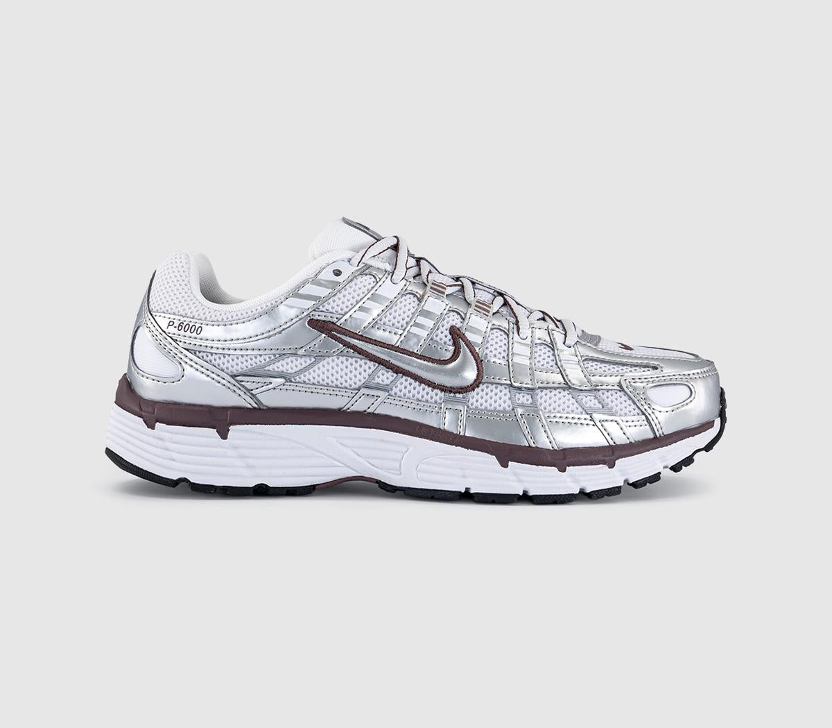Nike P-6000 Trainers White Tattoo Metallic Silver Black